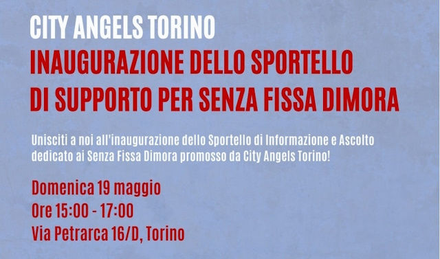 Inaugurazione sportello di ascolto senza fissa dimora City Angels Torino