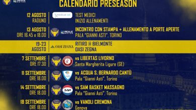 Reale Mutua Basket Torino programma precampionato