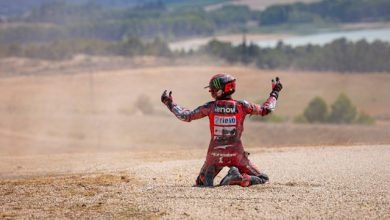 MotorLand Aragón caduta Bagnaia