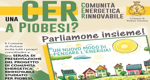 Piobesi Torinese Comunità Energetica Rinnovabile CER