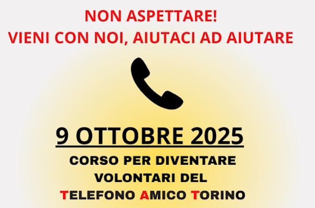 corso volontari Telefono Amico Torino 2025