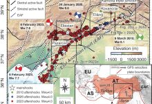 dati sismici mappa faglia anatolica orientale turchia