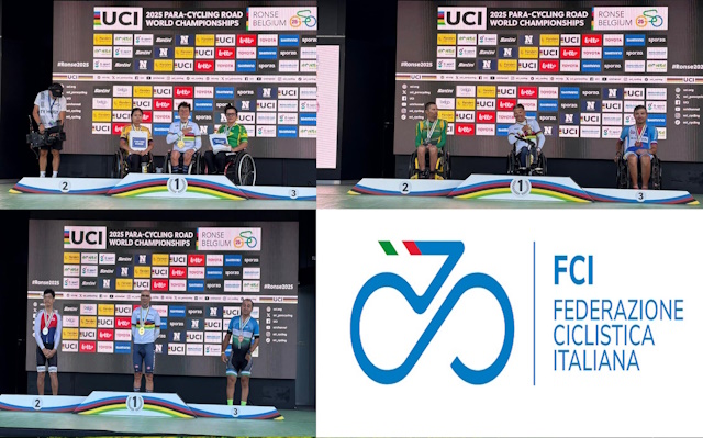 Mondiali paraciclismo su strada tre ori