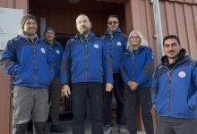 ricercatori presso base dirigibile italia Svalbard